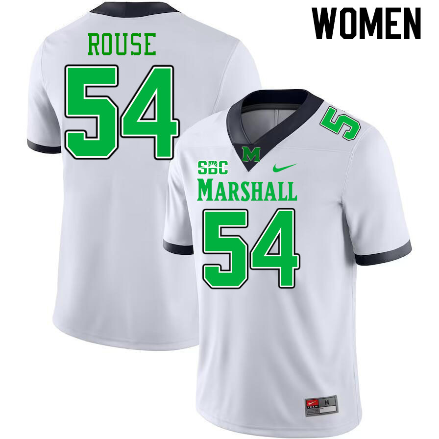 Women #54 Shawn Rouse Marshall Thundering Herd SBC Conference College Football Jerseys Stitched-Whit